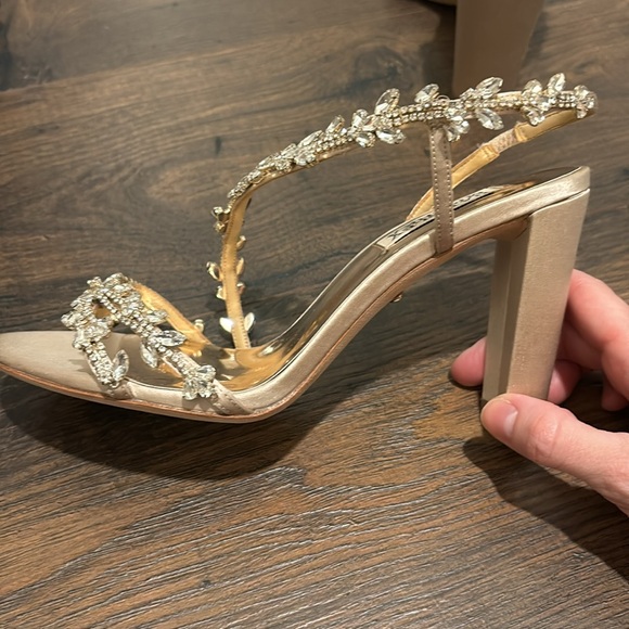 Badgley Mischka Champagne Sandal Heels - Picture 5 of 6